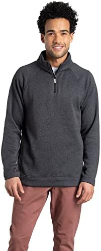 Fruit of the Loom Men's Eversoft Fleece Sweatshirts, Crewneck & Quarter, Moisture Wicking & Breathable, Sizes S-4X, Quarter Zip-Charcoal Heather, Large