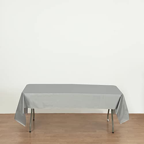Evershine (12-Pack Heavy Duty Plastic Table Covers Tablecloth (Reusable) (Rectangle 54" X 108", Silver) #TOP1