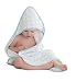 SwaddleDesigns Organic Cotton Terry Velour Hooded Towel, Pastel Blue Mod Circles