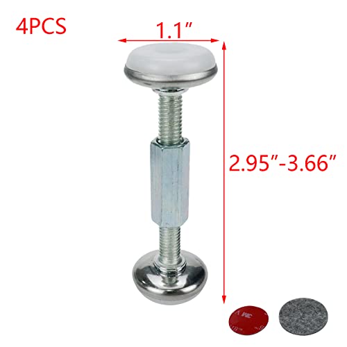 Hevstil 4Pcs Bed Frame Anti-Shake Tool Adjustable Headboard Stoppers Bed Wall Protector For Beds, Cabinets, Sofas - No More Creaking(2.95-3.66 Inch) #TOP1