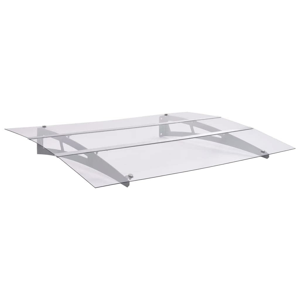 vidaXL Marquesina para Puerta PC Plata y Transparente 150x90 cm Pet