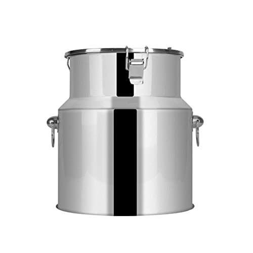 Genérico Bidón de Acero Inoxidable Resistente de 9 litros para Transporte de Leche con Tapa sellada, Duradero y Apto para almacenar Vino y Leche.