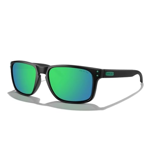 OLIEYE Óculos de sol masculinos polarizados esportivos masculinos com armação flexível para pesca esportiva, Armação preta fosca/lente espelhada verde/metal verde, Lens Width: 59 Millimeters