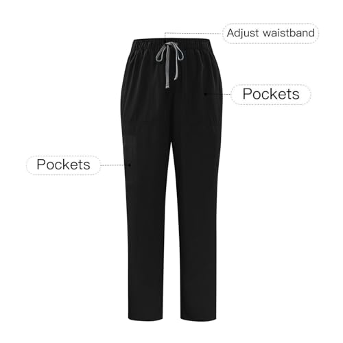 Pants for Men Elastic Waist Loose Drawstring Straight Leg Pants Fashion Casual Solid Color Jogger Trousers2