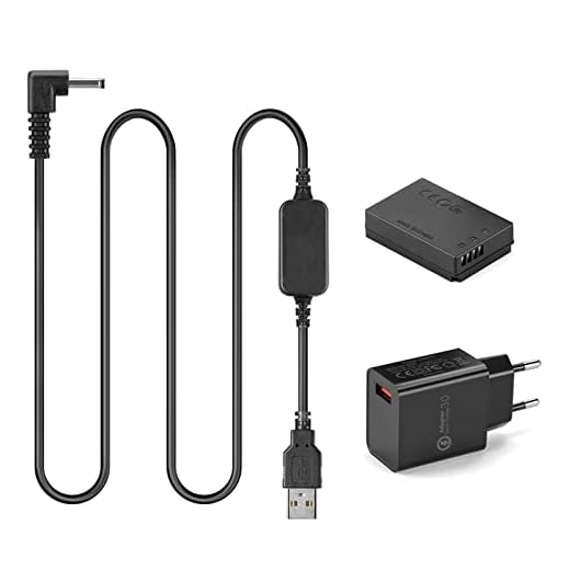 Raeisusp 5V-8.4V USB-drivkabel ACK-E12 mobil strömförsörjning + DR-E12 DC-koppling LP-E12 dummy batteri DC grepp + QC3.0 USB-adaptersats för Canon EOS M EOS M2 M10 M50 M100 M200