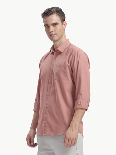 Image of Men's Cotton Linen Solid Shirt | Slim Fit Full Sleeve Casual Shirt | Lightweight | Breaethable | Stylish