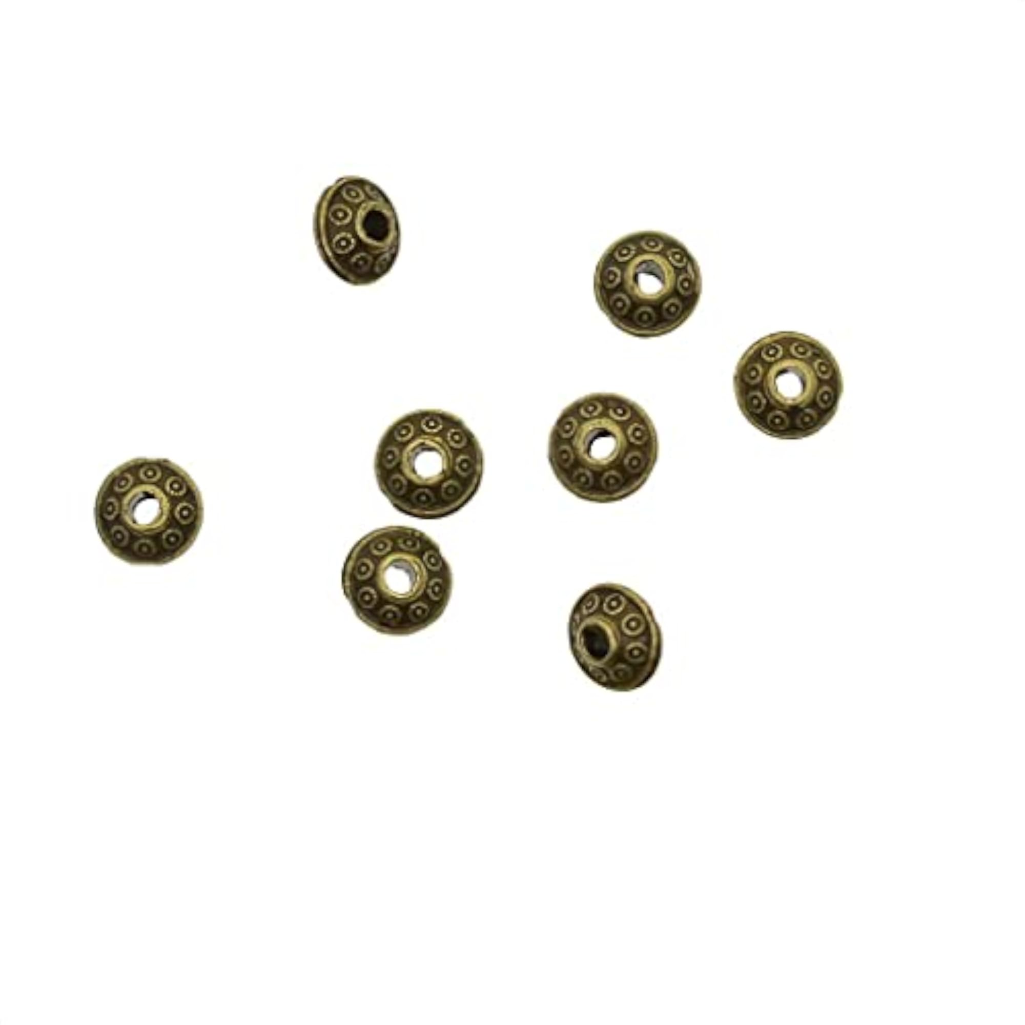 Vintage Bronze Pattened Bead Bicone Alloy Spacer Beads