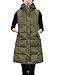 Fiona Jolin Long Puffer Vest Women Sleeveless Hooded Puffy Jacket Coat Outerwear Vest Gilet