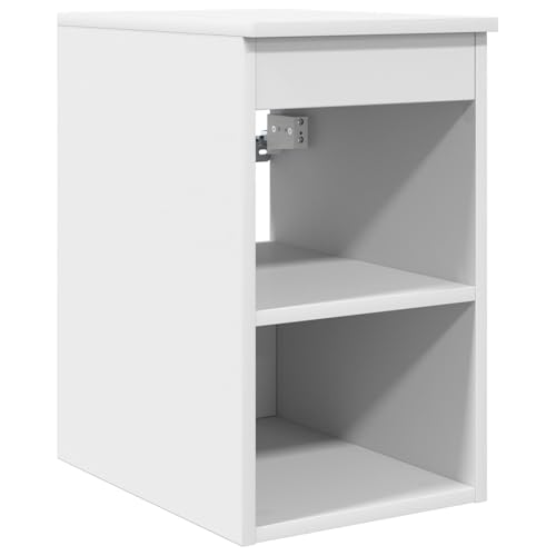 Foknhdi Armoire de salle de bain Inzwischen - Armoire d'appoint blanche en bois avec compartiment de rangement - Meuble de salle de bain moderne - 30 x 35 x 50 cm