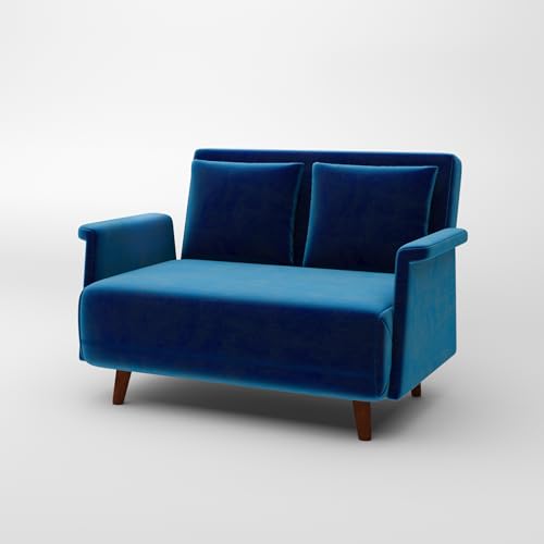 Sillón convertible peluche azul velvet miniatura 4
