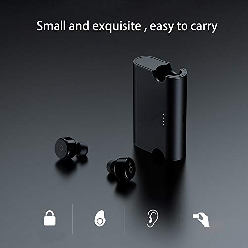 Image of Chevron Bluetooth V4.2 Earphones with Deep Bass Stereo Sound, Charging Box and Hands-Free mic (Volcano Black)