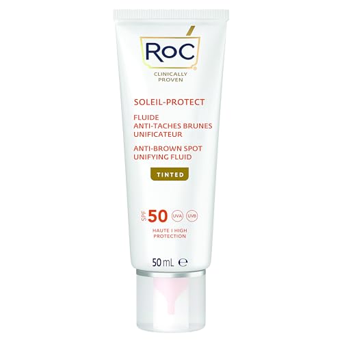 Roc Soleil Protect - Fluido Viso Uniformante Colorato Anti-Macchie SPF50+, 50ml