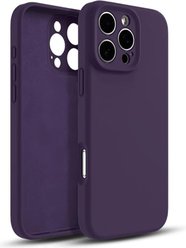 Image of DIZORO Compatible for iPhone 16 Pro Max Case 6.9, Slim Liquid Silicone 3 Layers Full Covered Soft Gel Rubber Phone Case Protective Cover 6.9 Inch - Deep Purple
