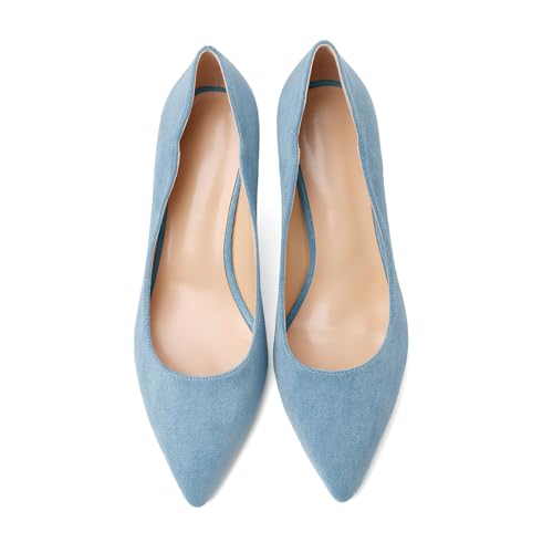 Esvowido Women's High Heel Pumps Heeled Pointed Toe Classic Stiletto Heels Slip on Sexy Evening Party Dress Shoes 3.4 Inch3