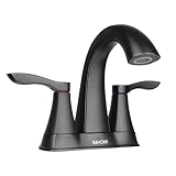 IMHOMII 4" Black Centerset Bathroom Faucet,4 inch Lavatory Faucet, 2-Handle Spout Centerset Vanity S