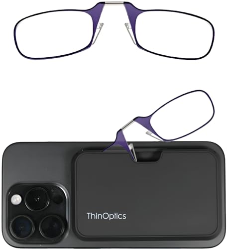 ThinOptics Gafas de Lectura Ultrafinas con Estuche Pod +2.0 – Gafas sin Patillas, Compactas para Cartera o Móvil – Gafas de Lectura Portátiles Siempre Contigo – Ligeras y Resistentes