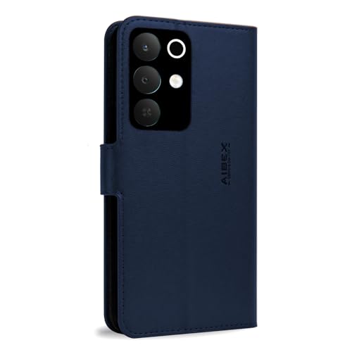 Image of AIBEX Compatible for Realme Narzo 90X 5G / Realme C85 5G / Realme 15X 5G | Premium PU Leather Wallet Case with Stand & Card Slots Blue