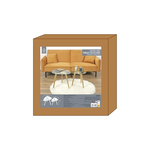 HOME DECO FACTORY - HD3212 Mesas Nido - Diseñadas para la Modularidad del Espacio - Vidrio Templado Transparente - Dimensiones 60 x 45 x 43 cm y 50 x 38 x 40 cm - imagen 11