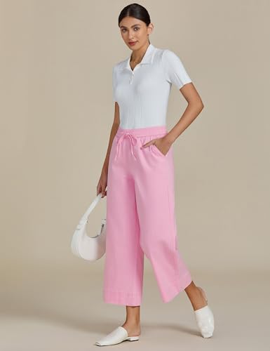 luvamia Womens Capri Jeans Womens Pink Pants Wide Leg Pants Pink-a-Boo XX-Large Fits Size 20 / Size 22 — view 6