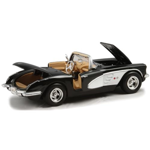 Motor Max Modelo de Coche Chevrolet Corvette Convertible 1959 Escala 1:24 Negro miniatura 2