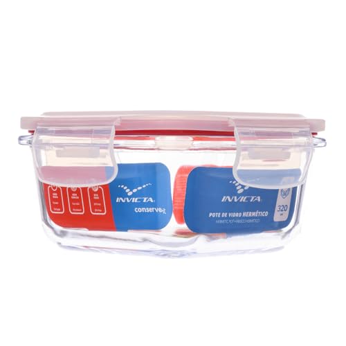 Pote de Vidro Hermético 320ml Quadrado Invicta