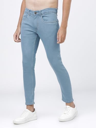 Image of Highlander Men's Slim Fit Jeans | Cropped Length | Jeans for Man | Stylish Casual Wear for Everyday Comfort