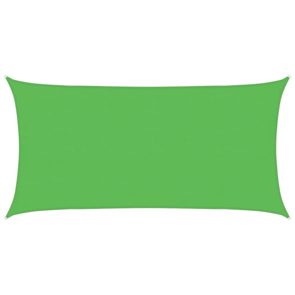 Voile d'ombrage rectangulaire 4 x 7 m en polyéthylène vert clair avec cordes