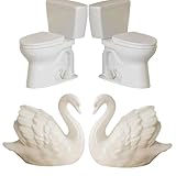 Floor Caps,Toilet Bolt Caps Decorative,Toilet Screw Cover Caps (White Swan)