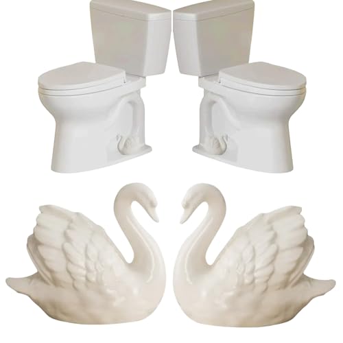 Floor Caps,Toilet Bolt Caps Decorative,Toilet Screw Cover Caps (White Swan)