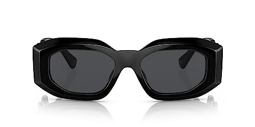 Versace VE 4425U 536087 Shiny Black Plastic Irregular Sunglasses Grey Lens4