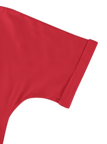 Image of Girls Off the Shoulder Tops Crop Short Sleeve Tees | Rolled Cuffs, Loose Fit, Crop Tops, Dance, Summer, Oversized, Trendy