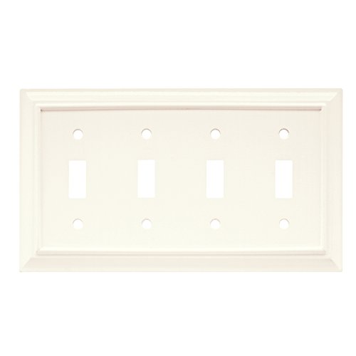 Brainerd 64536 Wood Architectural Quad Toggle Switch Wall Plate / Switch Plate / Cover
