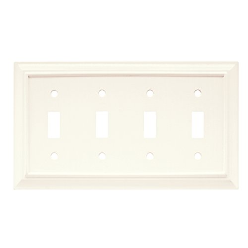 Brainerd 64536 Wood Architectural Quad Toggle Switch Wall Plate / Switch Plate / Cover