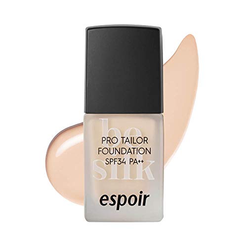 ESPOIR Pro Tailor Foundation Be Silk SPF34 PA++ 10ml #3 Petal | Long Lasting Silky-Smooth Makeup with Excellent Cover | Korean Skincare