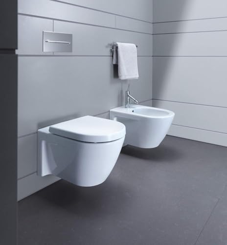 Duravit Toilet seat Starck 2/Darling New, Urea thermoset Toilet lid, Toilet Cover with Stainless Steel Hinges, White