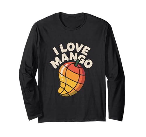Diseño de amante de las frutas tropicales I Love Mango Manga Larga