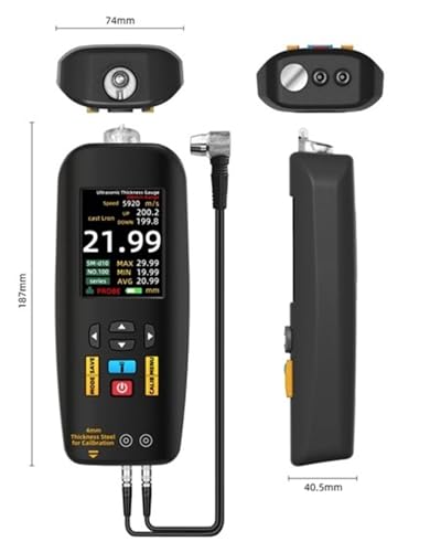 Thickness Gauge, T7 Digital Ultrasonic Thickness Gauge 0.01~300mm Medidor de Grosor Digital Ultrasonico para Metal Acero y Vidrio Recargable miniatura 2