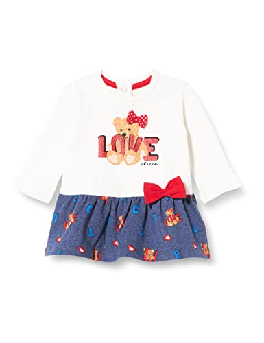 Chicco Vestido de Manga Larga, Vestido Bebé-Niñas, Azul Y Rojo (358), 0-3 meses