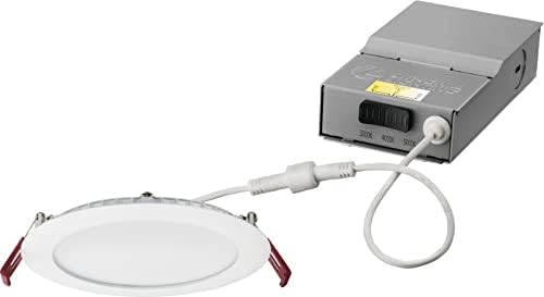 Lithonia Lighting WF6 30K40K50K 90CRI MW M6 LED color Temperature Selectable Ultra Thin Recessed Downlight, 3000K | 4000K | 5000K, White, 6 inch