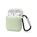 KOKOKA Custodia in Silicone da Appendere Compatiblile con AirPods 2 & 1 LED anteriore Visibile Supporta la Ricarica Wireless Moschettone Aggiunto, Night Glow