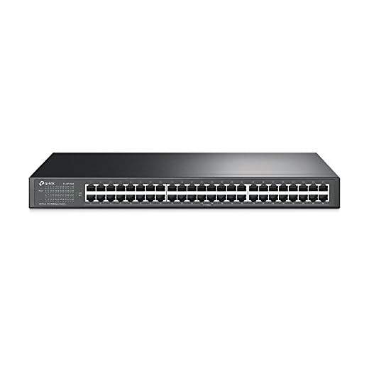 TP-Link 48 Port 10/100Mbps Fast Ethernet Switch | Plug and Play | Rackmount | Sturdy Metal w/ Shielded Ports | Fanless | Limited Lifetime Protection | Unmanaged (TL-SF1048)