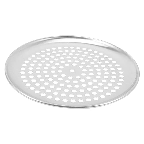 Mikinona Pizza Pan Stainless Steel Baking Tray with Holes for Even Heating Non Stick Pizza Crisper for Oven Use Durable for Home Chefs