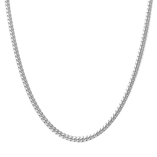 DOTBJ 2mm Panzerkette Herren Damen 925 Sterling Silber Cuban