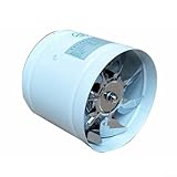 Ventilador extractor en línea silencioso de 100 mm con flujo de aire de 160 m3h, ventilador de escape de humo para ventilación en supermercados, oficinas y áreas públicas (blanco)