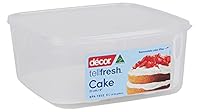 Décor 001800-004 Cake Storage Box with Lifter for 23cm Cake, Square, Clear, 6L