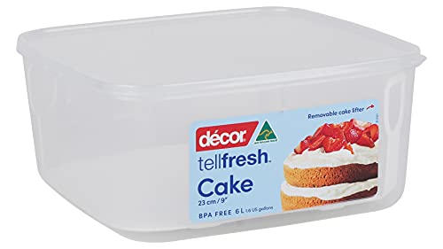 Décor Tellfresh 9' Cake Storage Box | With Cake Lifter for Easy Removal | Airtight Lid | Dishwasher...