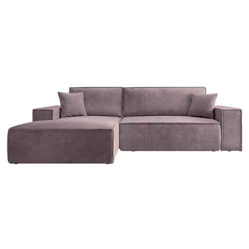 Selsey Sofa Ecksofa Eckcouch Schlafsofa Couch Mit Stauraum Schlaffunktion Pflegeleicht Polyurethanschaum L Form Links Farese Rosa Cordoptik