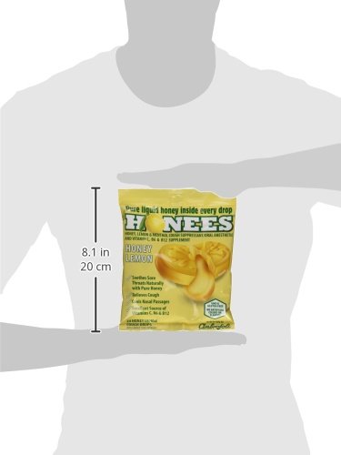 Honees Honey Lemon Cough Drops - 20-Piece, Pack Of 12 Honey-Filled Lozenges | Temporary Relief From Cough | Soothes Sore Throat | All Natural #TOP6