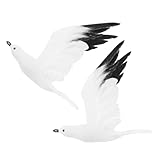 Amosfun 2個人工カモメ シミュレーションフォーム製 海鳥の装飾品 地中海風 デザイン やリビングの景観デコレーション用 軽量素材