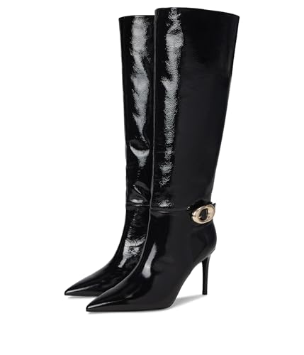 Stuart Weitzman Women's Stuart Power Buckle Boots Fashion, Black, 8.5